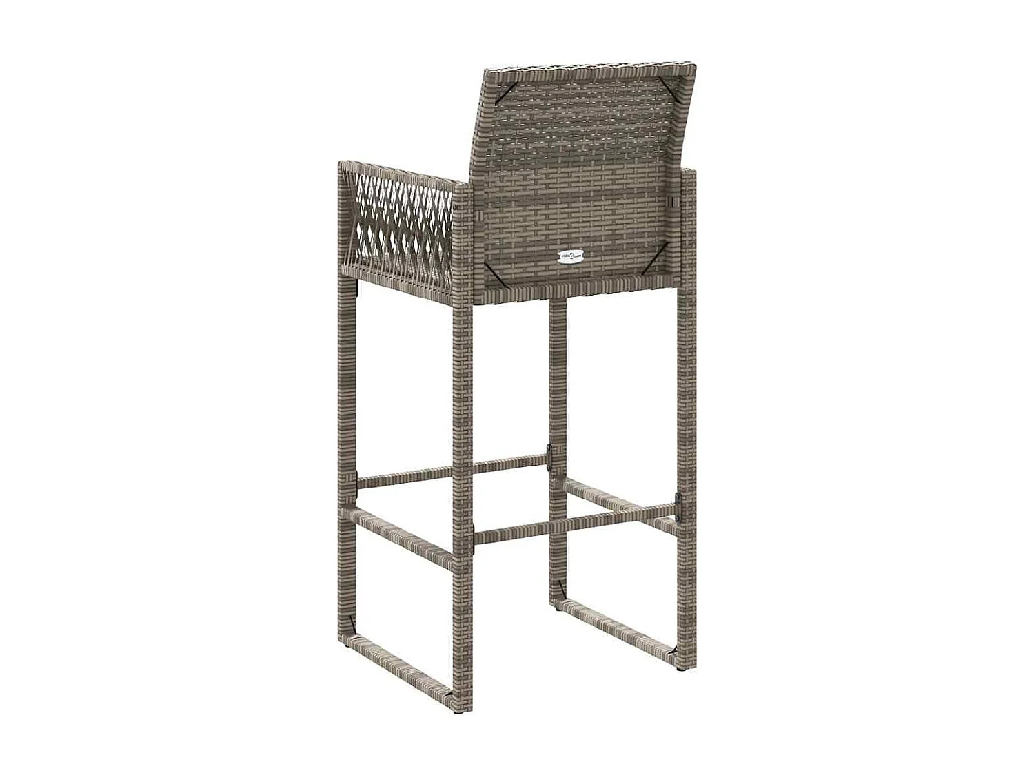 Tabourets de bar de jardin lot de 2 gris résine tressée