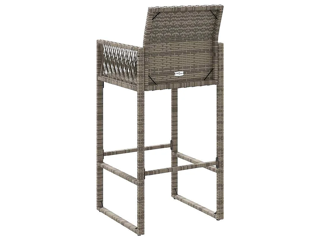 Tabourets de bar de jardin lot de 2 gris résine tressée
