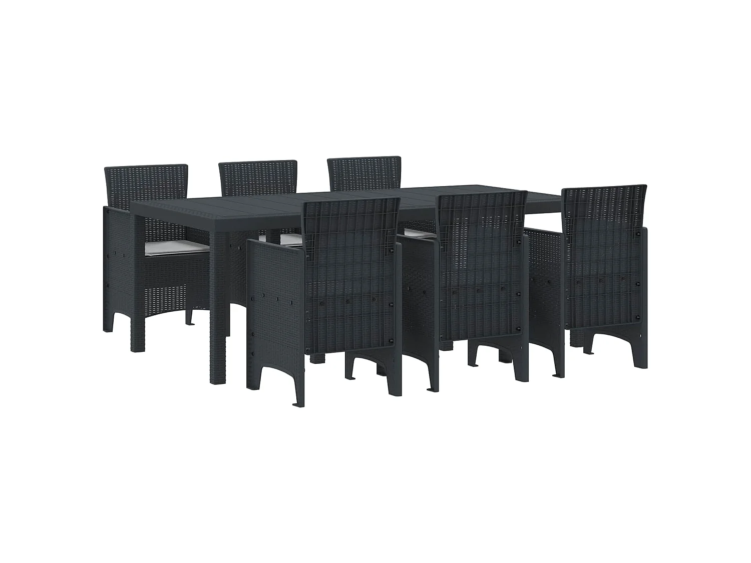 Ensemble de salle à manger pour jardin 7 pc Anthracite