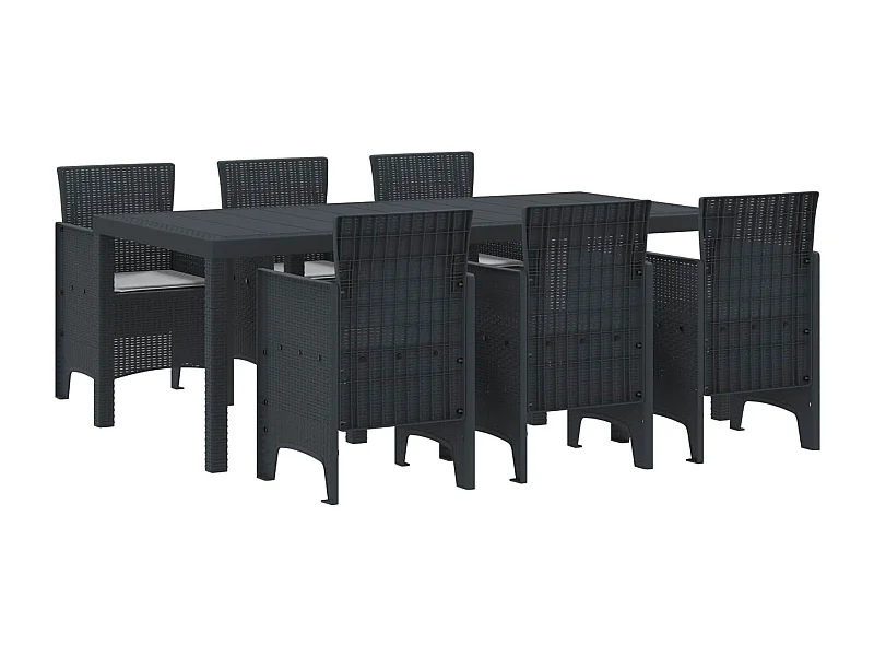 Ensemble de salle à manger pour jardin 7 pcs Anthracite