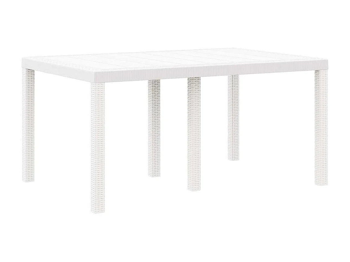 Tuin Eetset 5 pcs Wit Polt riet