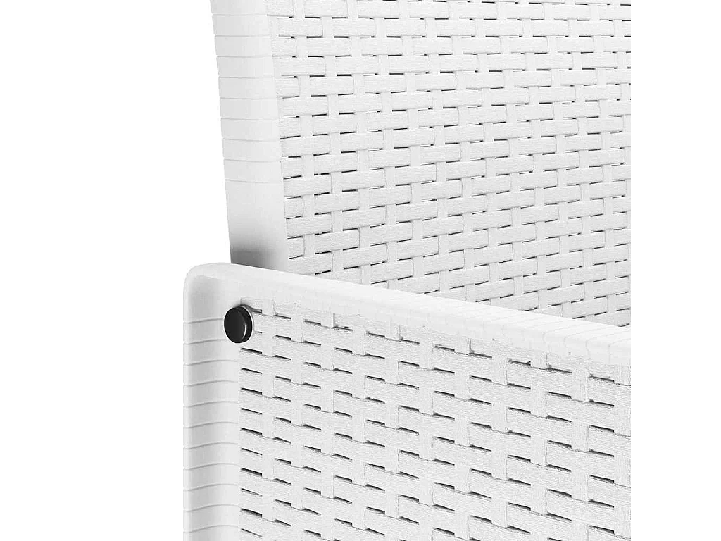 Set da Pranzo per Giardino 5 pz Bianco Rattan Polt
