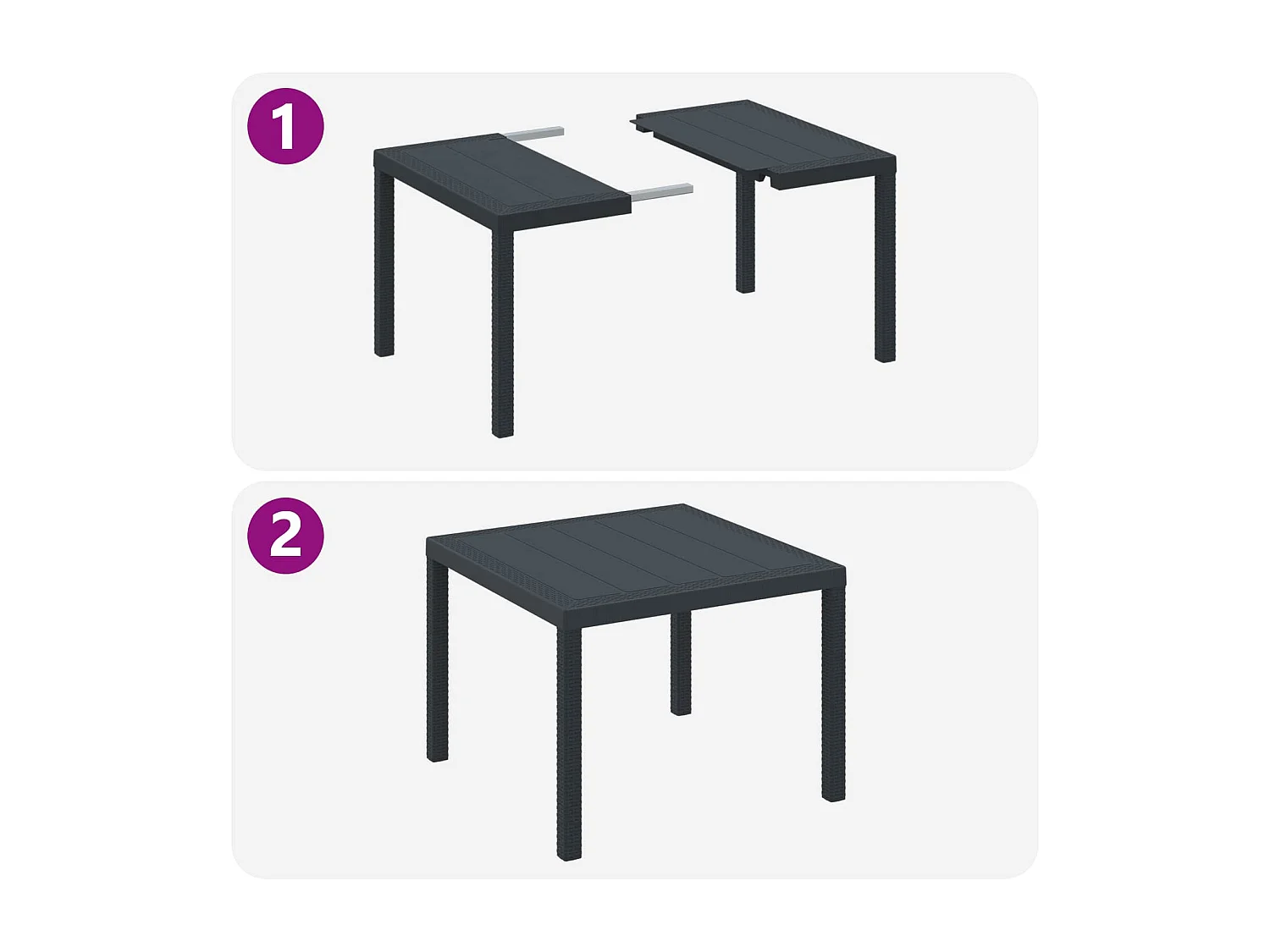 Ensemble de salle à manger pour jardin 3 pcs Anthracite