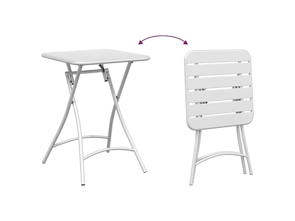 Table bistrot Blanc 55 x 55 x 72,5 cm Acier revêtu de poudre