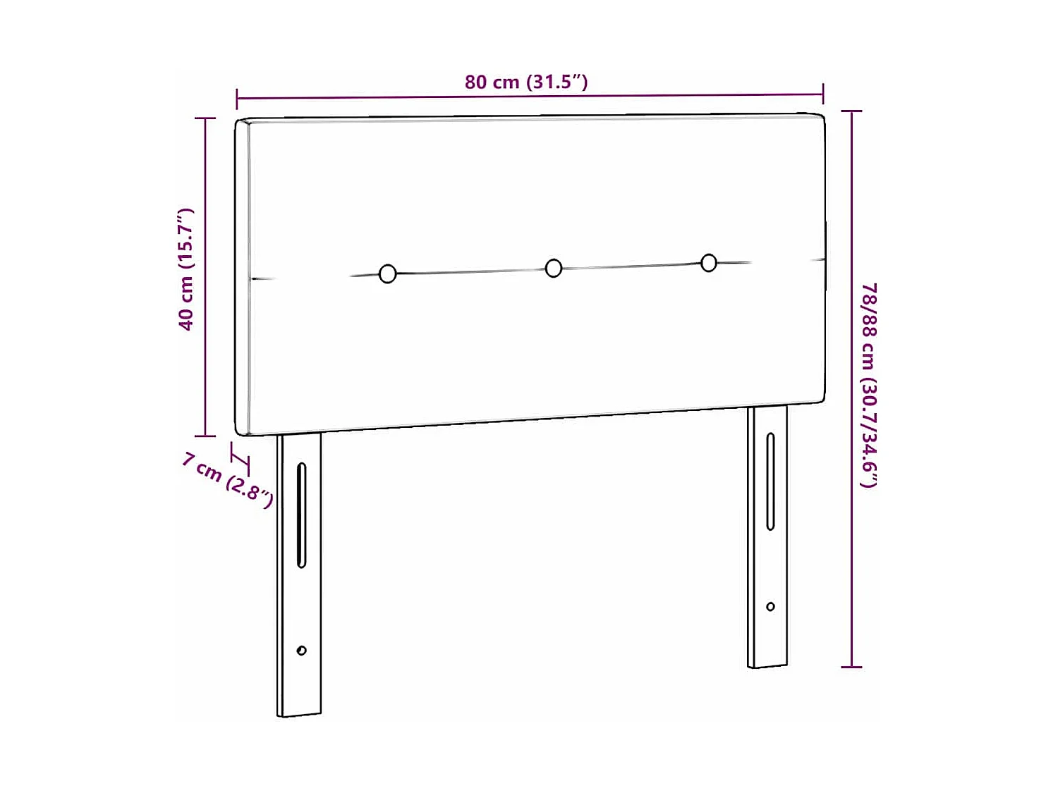 Tête de lit avec tête de lit Gris clair 80 cm Cuir synthétique
