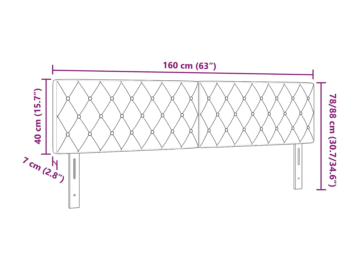 Tête de lit avec tête de lit Bleu foncé 160 cm Cuir synthétique