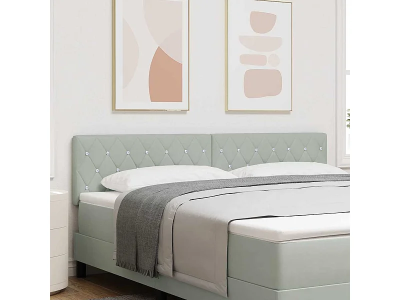 Cabeceira com cabeceira Cinzento-claro 180 cm Couro Sintético