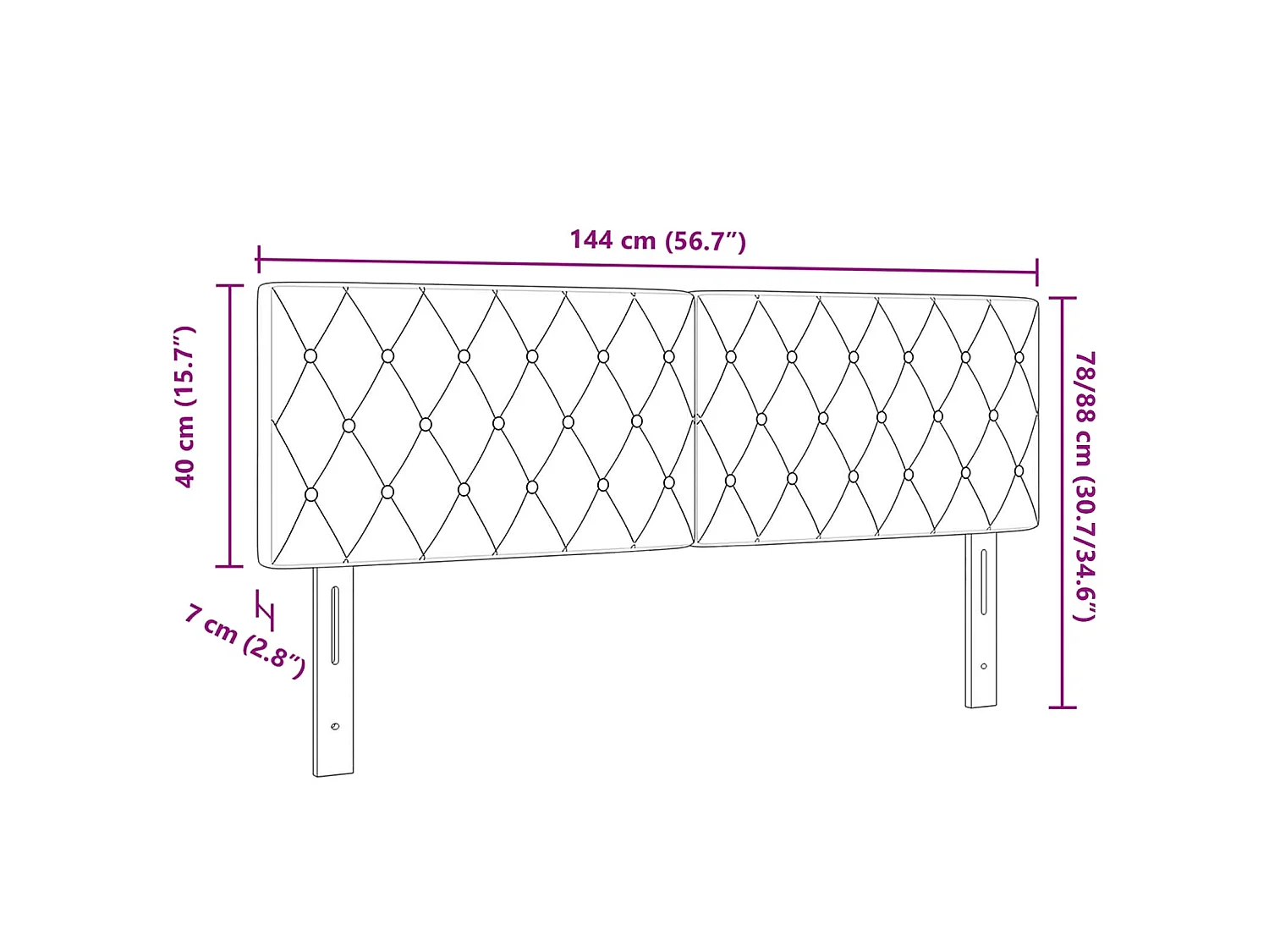 Hoofdbord Lichtgrijs 144 cm Fluweel