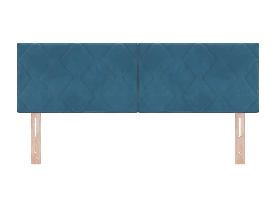 Cabeceira com cabeceira Azul escuro 144 cm Veludo