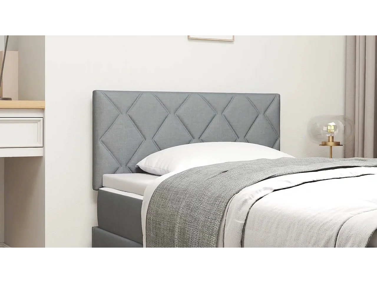 Tête de lit avec tête de lit Gris foncé 100 cm Cuir synthétique