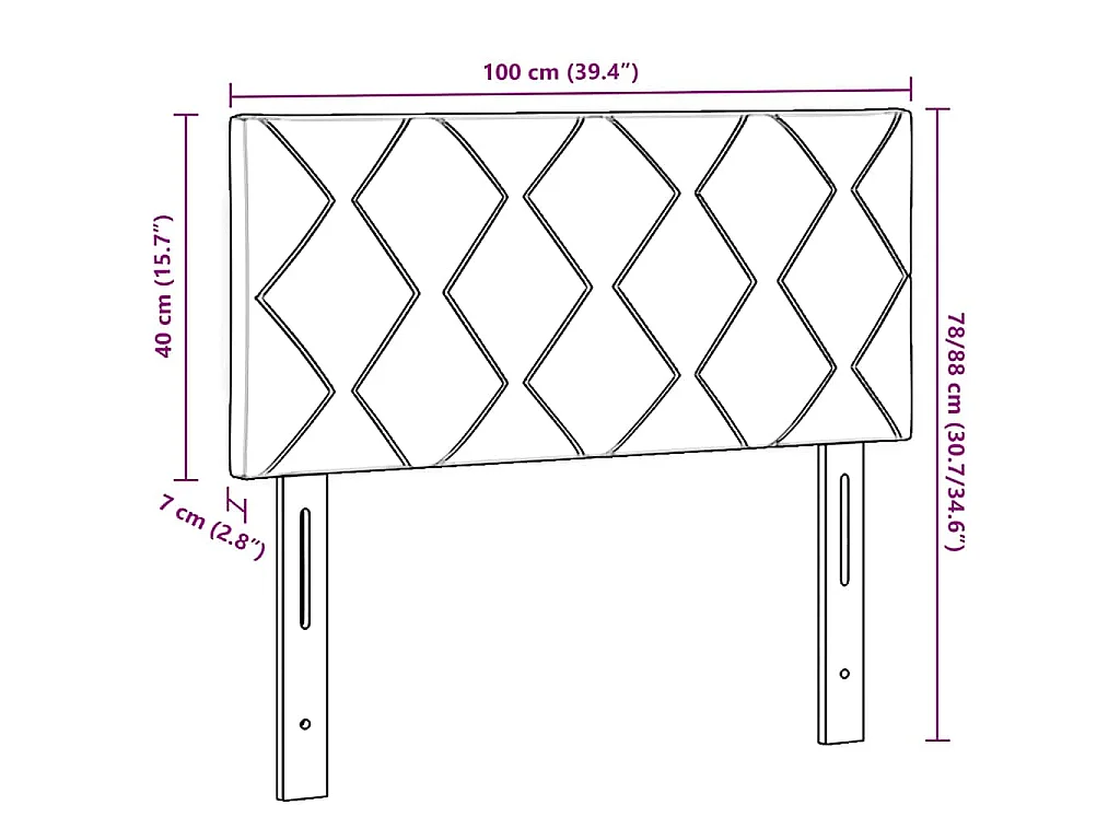 Tête de lit Gris foncé tissu