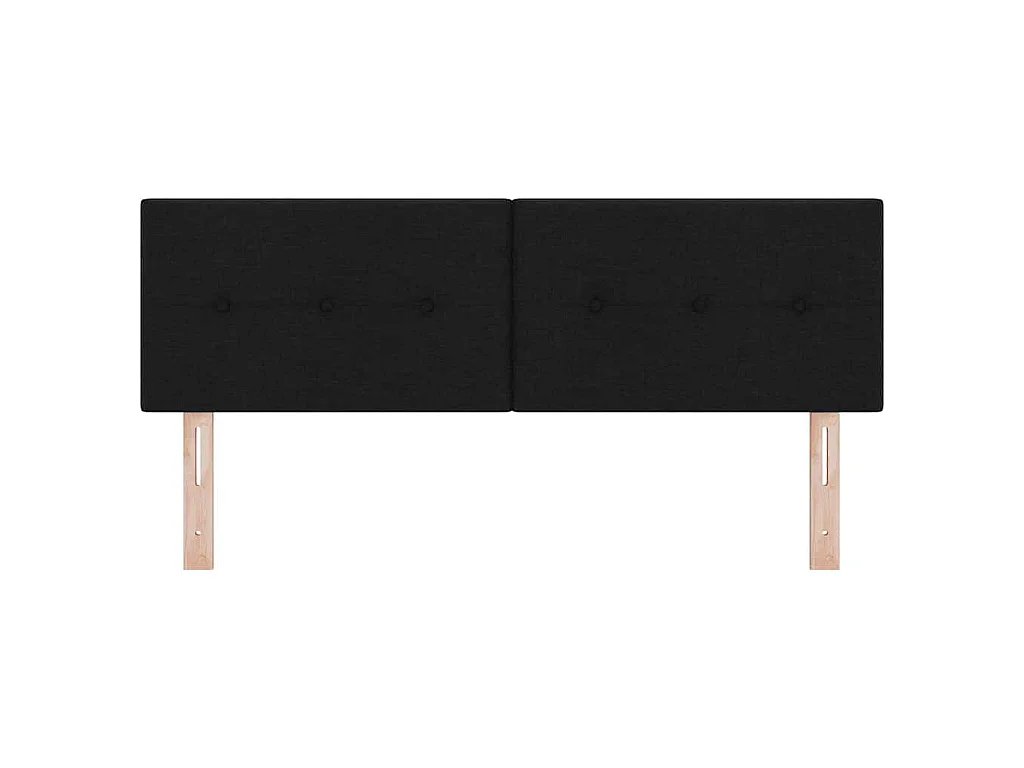 Testiera regolabile in altezza con testiera Nero 144 cm Tessuto