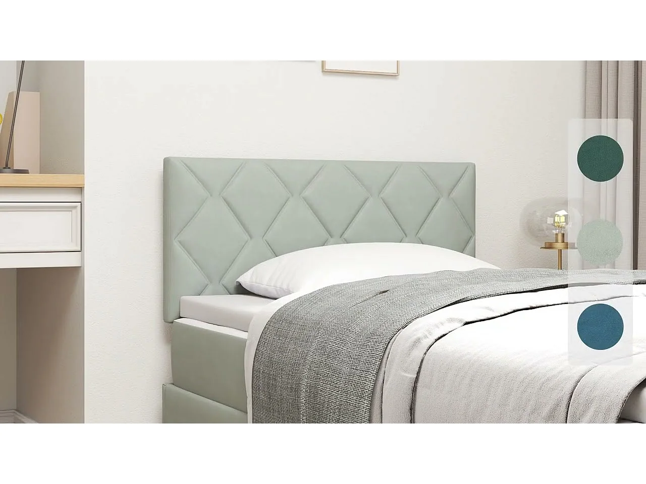 Tête de lit avec tête de lit Gris foncé 80 cm Velours