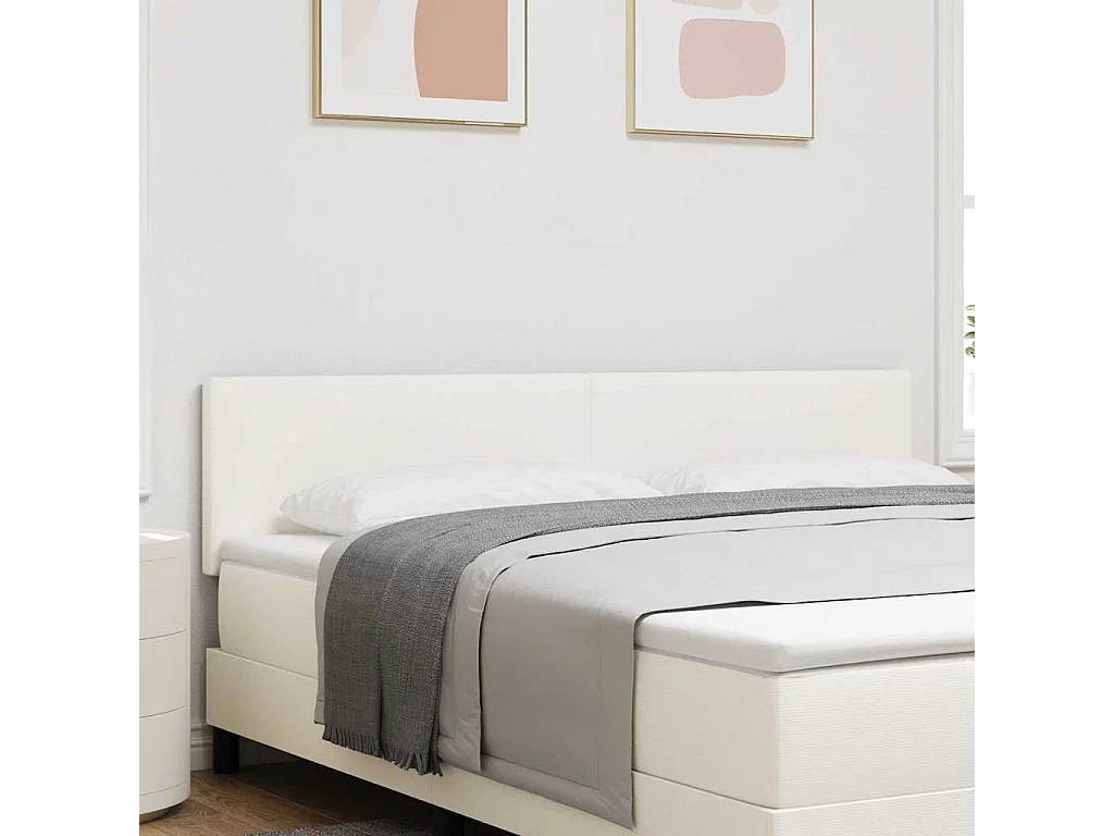 Kopfteil mit Kopfteil Creme 180 cm Rippstoff