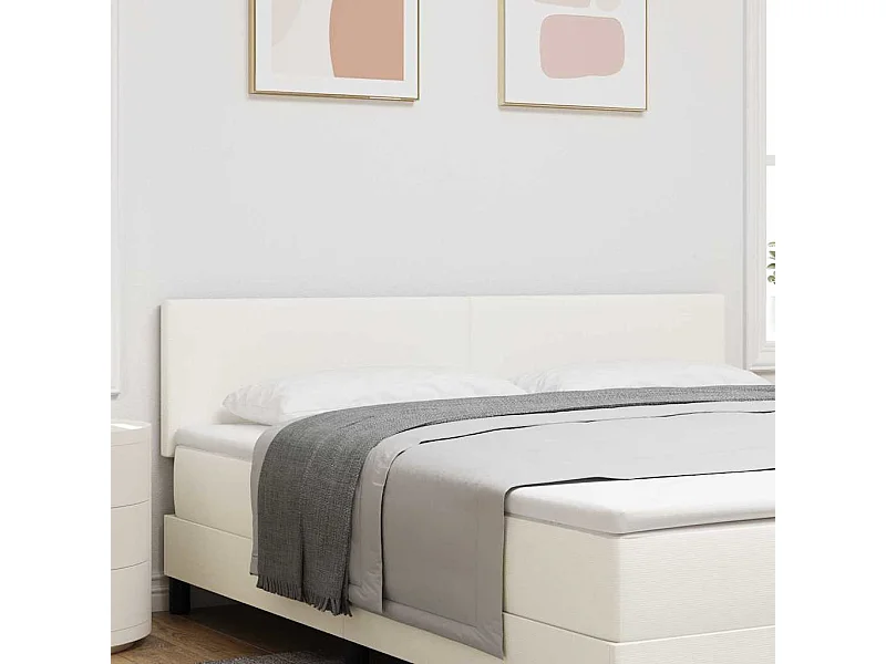 Kopfteil mit Kopfteil Creme 180 cm Rippstoff