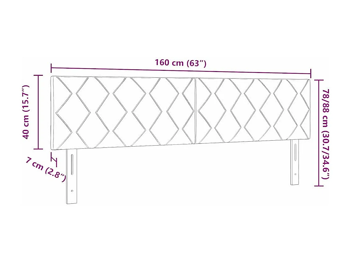 Tête de lit avec tête de lit Gris foncé 160 cm Velours