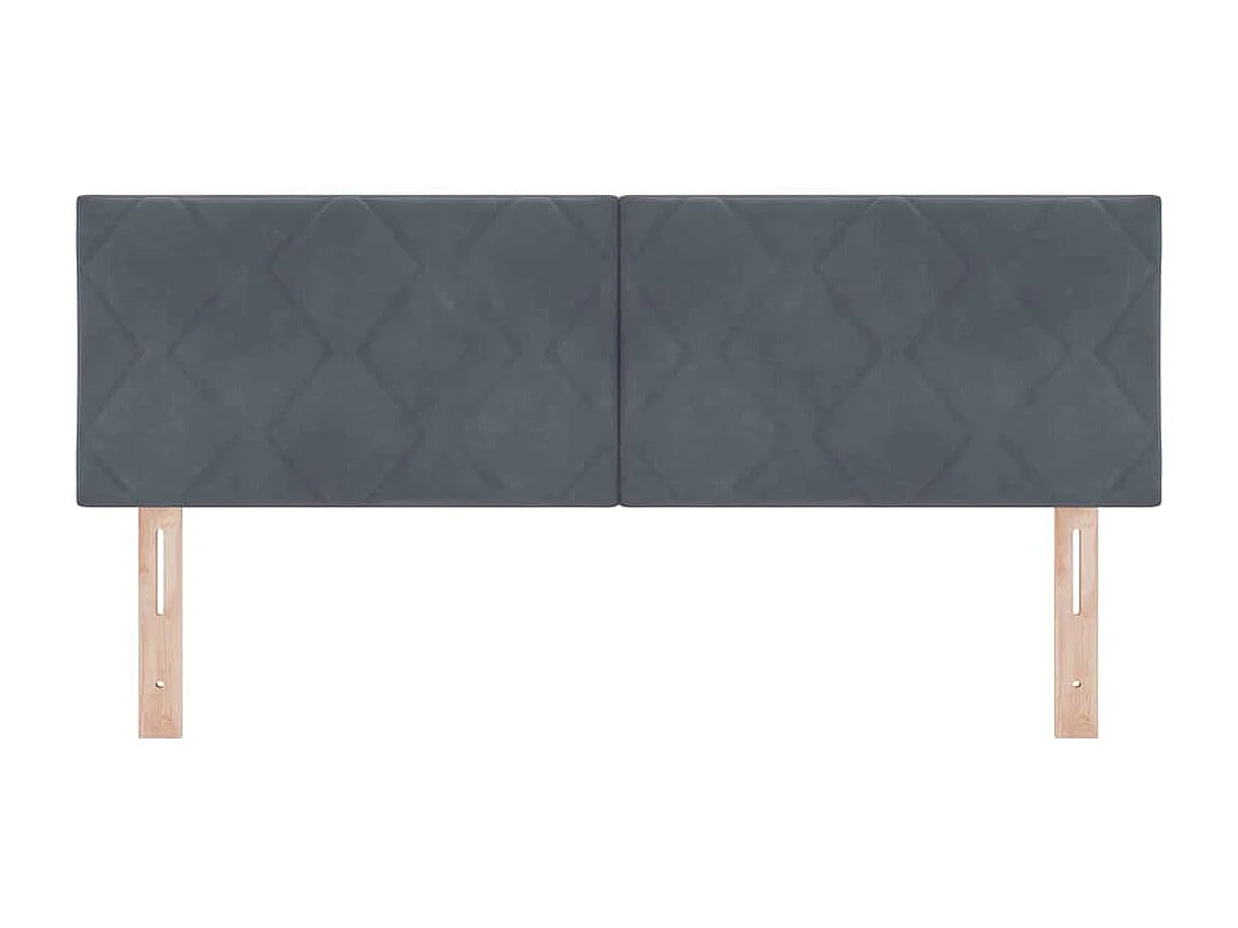 Tête de lit avec tête de lit Gris foncé 160 cm Velours