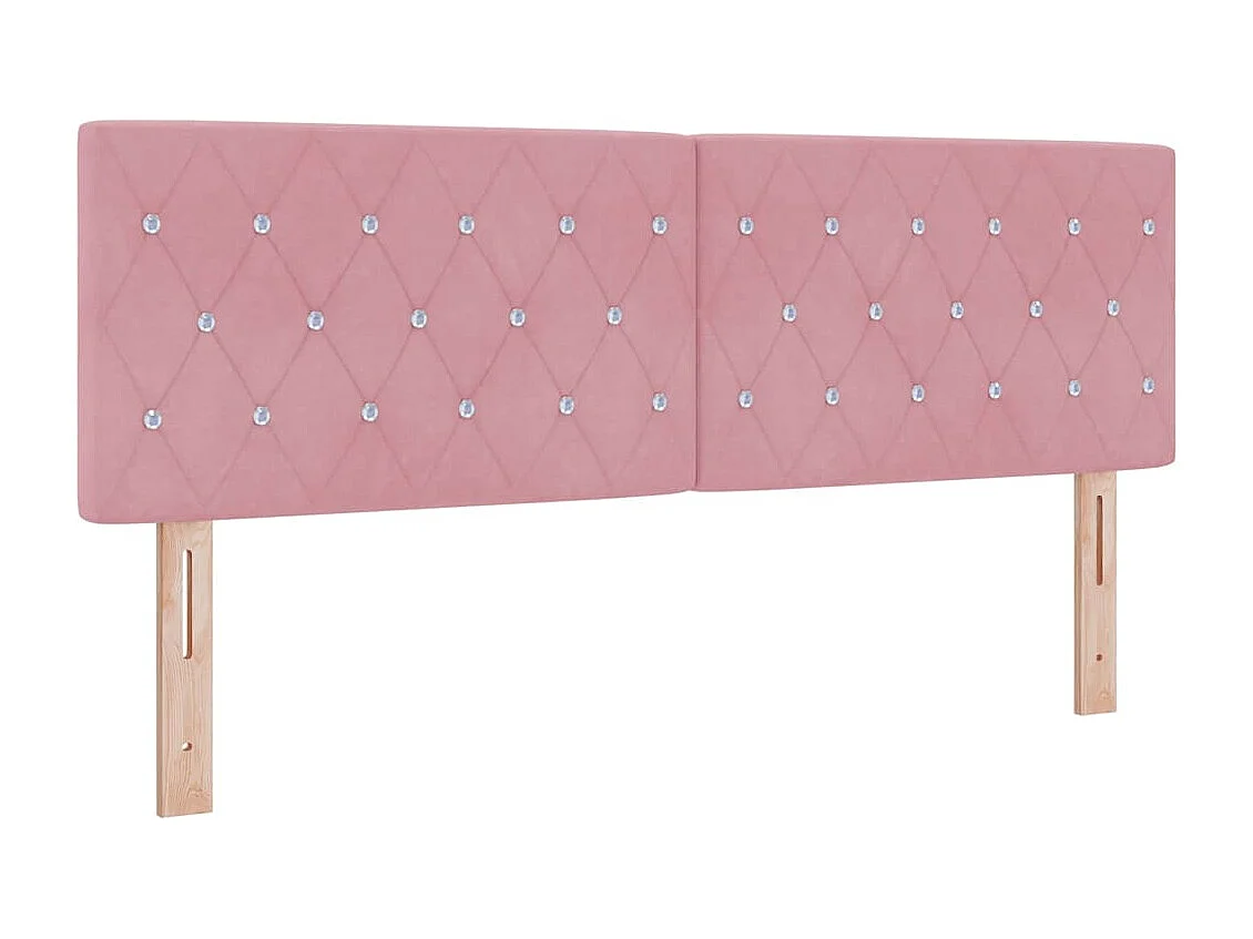Tête de Lit en Velours Argyle Manuel Rose 160 cm Velours