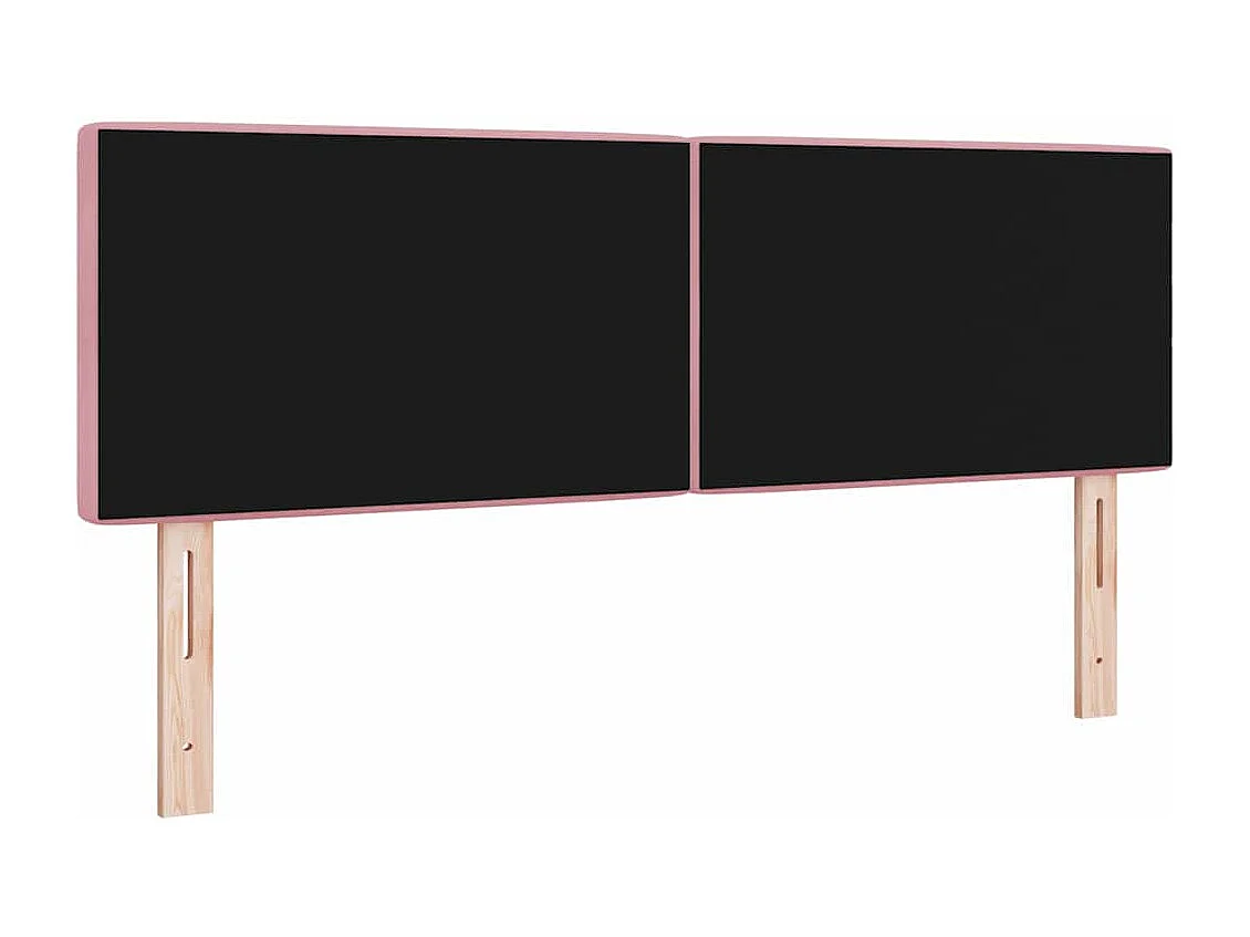 Tête de Lit en Velours Argyle Manuel Rose 160 cm Velours