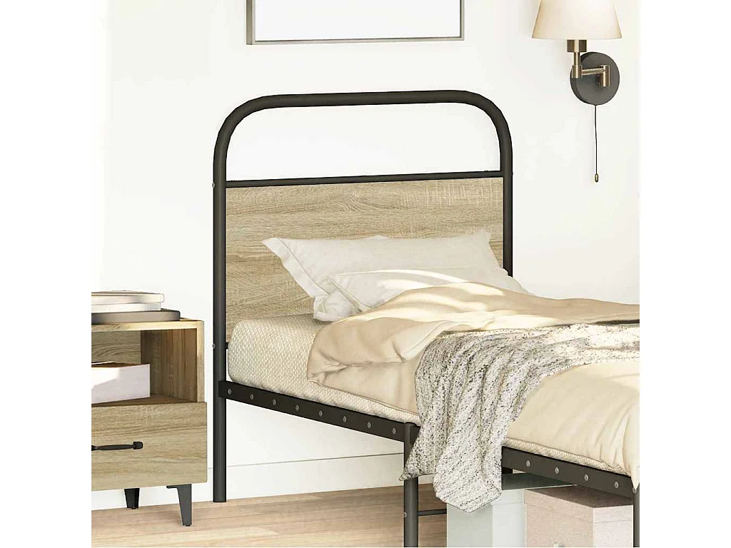 Kopfteil Sonoma-Eiche 80 cm Stahl und Holzwerkstoff