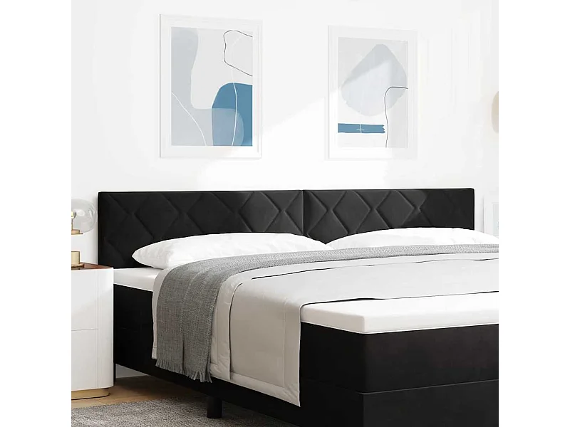 Kopfteil mit Kopfteil Schwarz 200 cm Samt