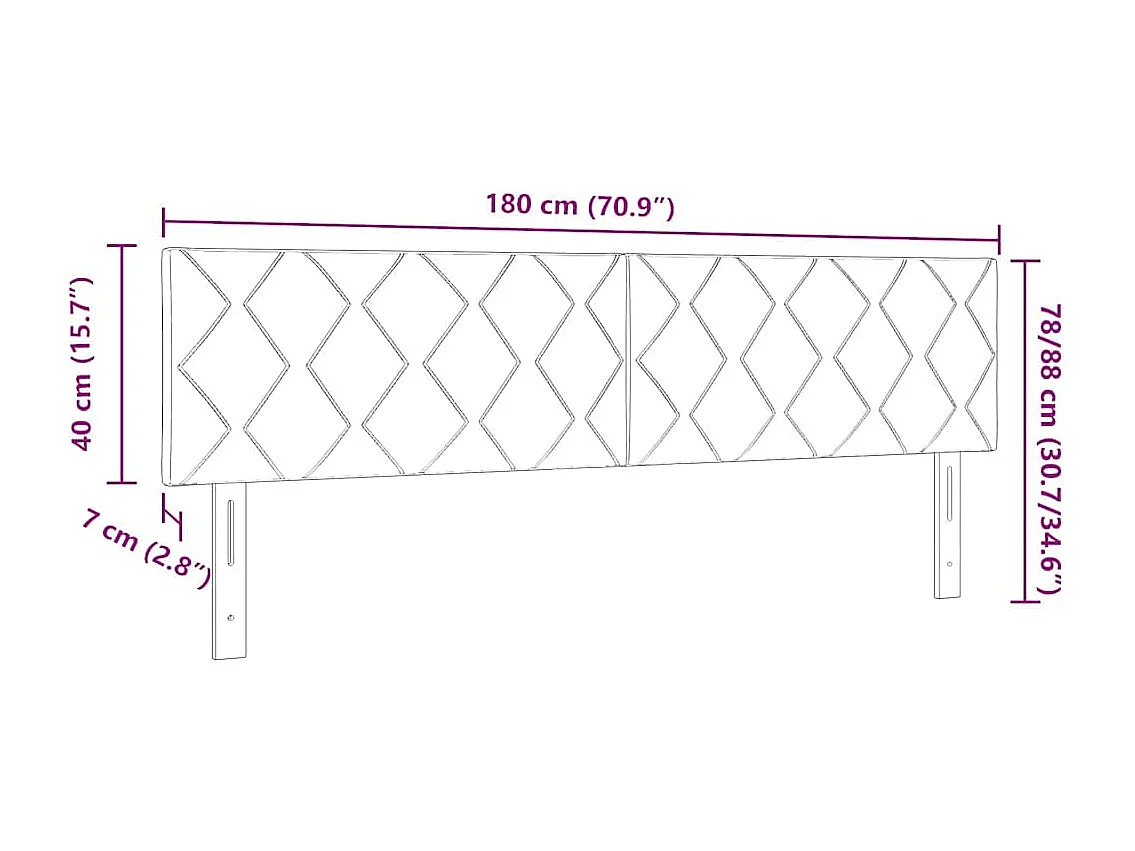 Tête de lit Marron foncé 180 cm Cuir synthétique