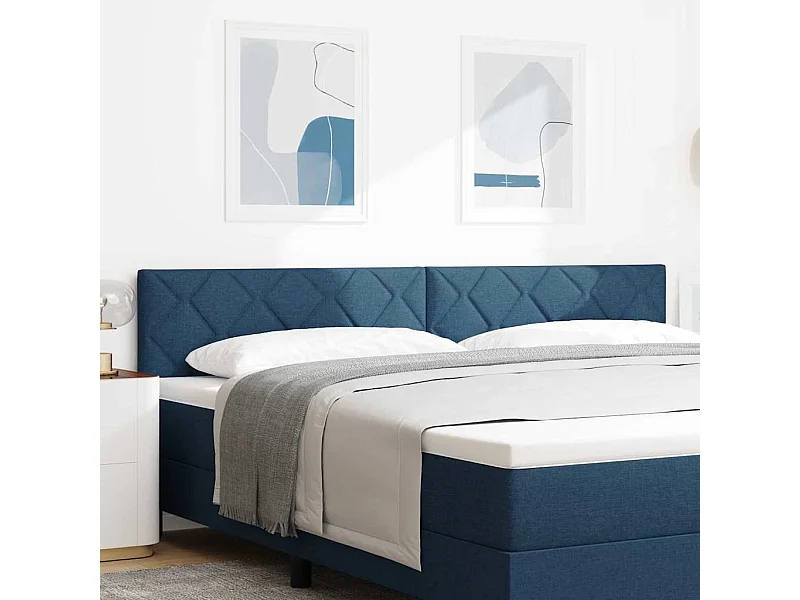 Tête de lit avec tête de lit Bleu 200 cm Cuir synthétique