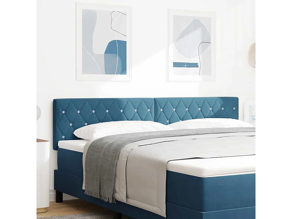 Tête de lit avec tête de lit Bleu foncé 180 cm Cuir synthétique