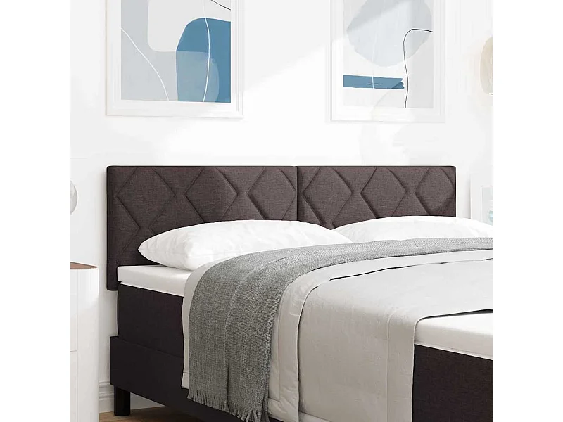 Stoffkopfteil mit Kopfteil Dunkelbraun 144 cm Stoff