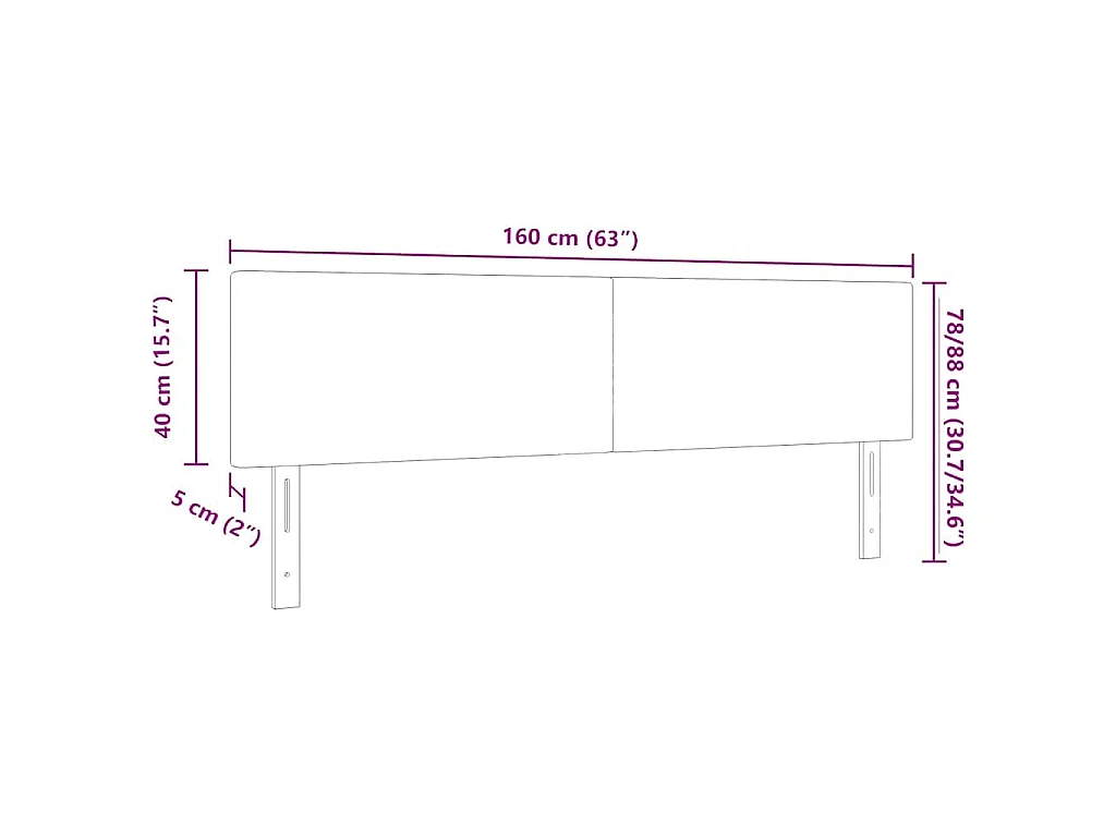 Kopfteil Dunkelgrau 160 cm Cordstoff