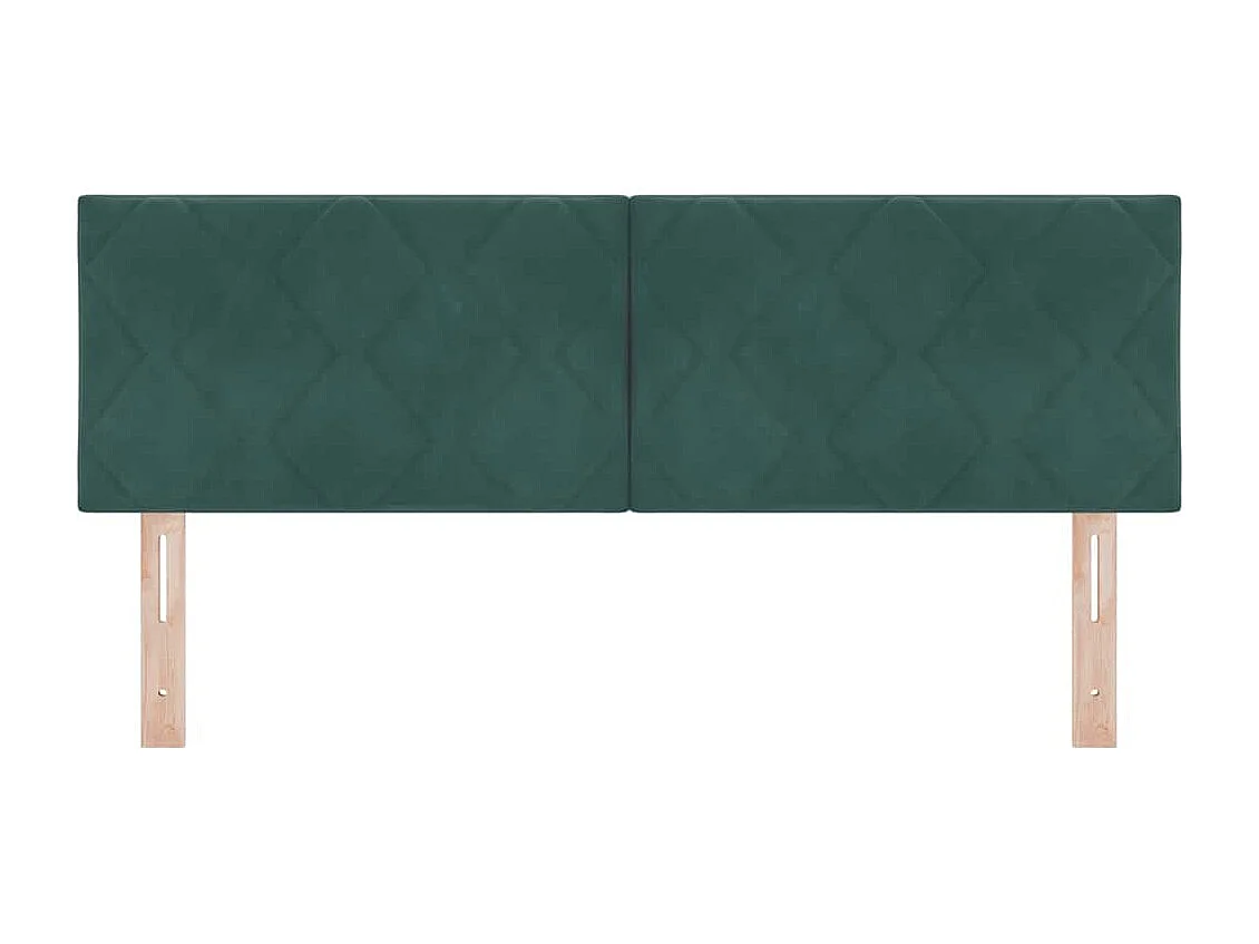 Cabeceira Montado na parede Manual Verde-escuro 144 cm Veludo