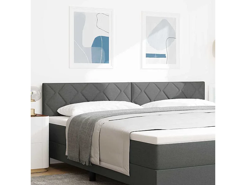 Tête de lit avec tête de lit Gris foncé 200 cm Cuir synthétique