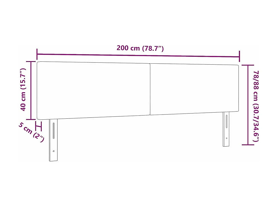 Kopfteil mit Kopfteil Creme 200 cm Rippstoff