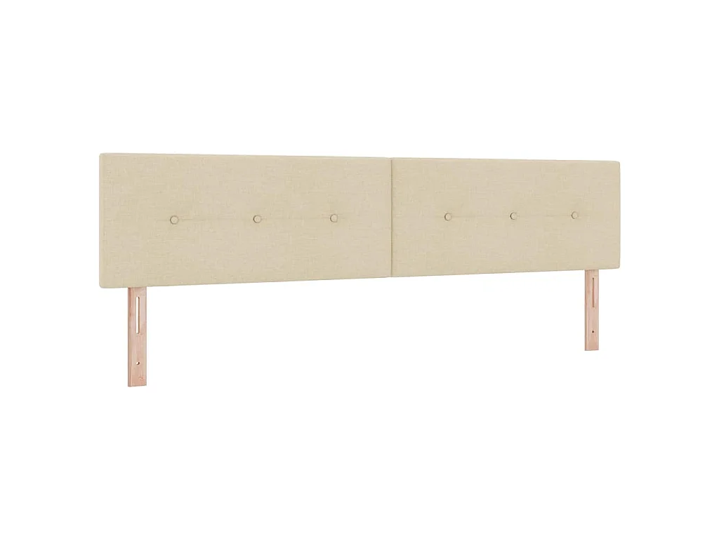 Tête de lit réglable en hauteur Crème 200 cm tissu