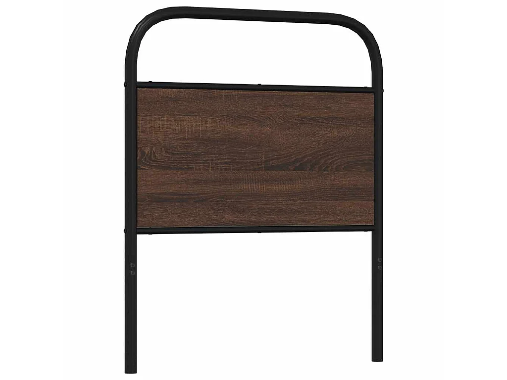 Vervangend hoofdbord 75 cm bewerkt hout en staal bruin eikenkleurig