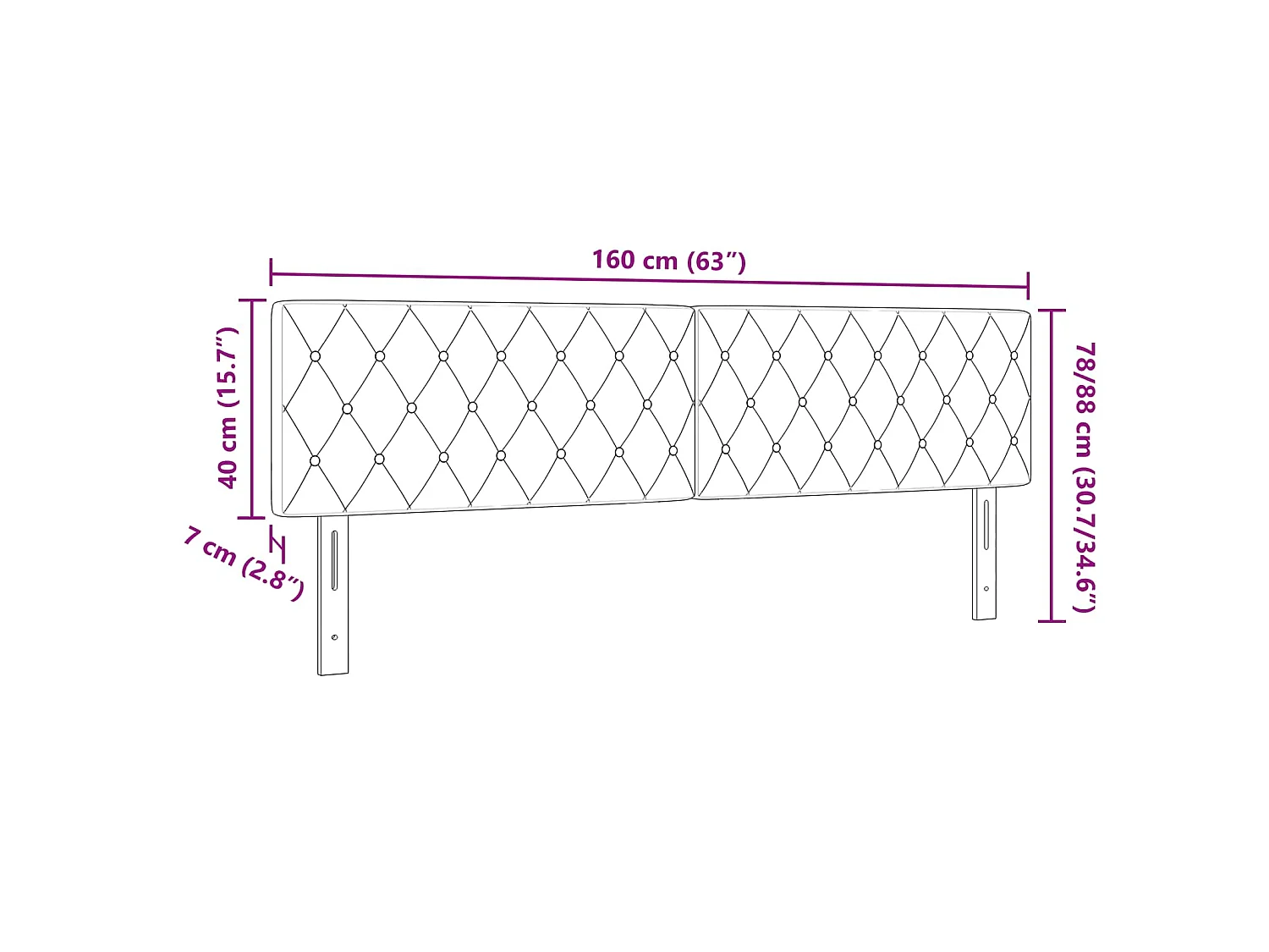 Kopfteil Dunkelgrün 160 cm Samt