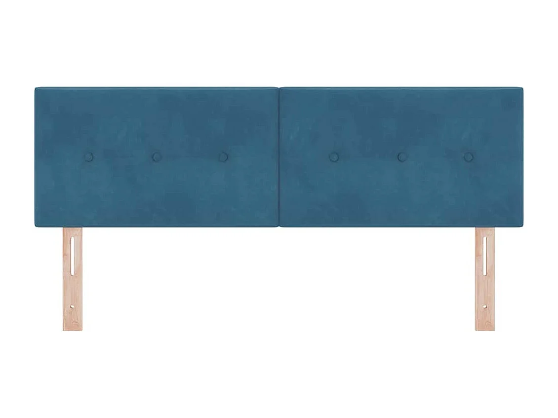 Cabeceira com cabeceira Azul Escuro 144 cm Couro Sintético
