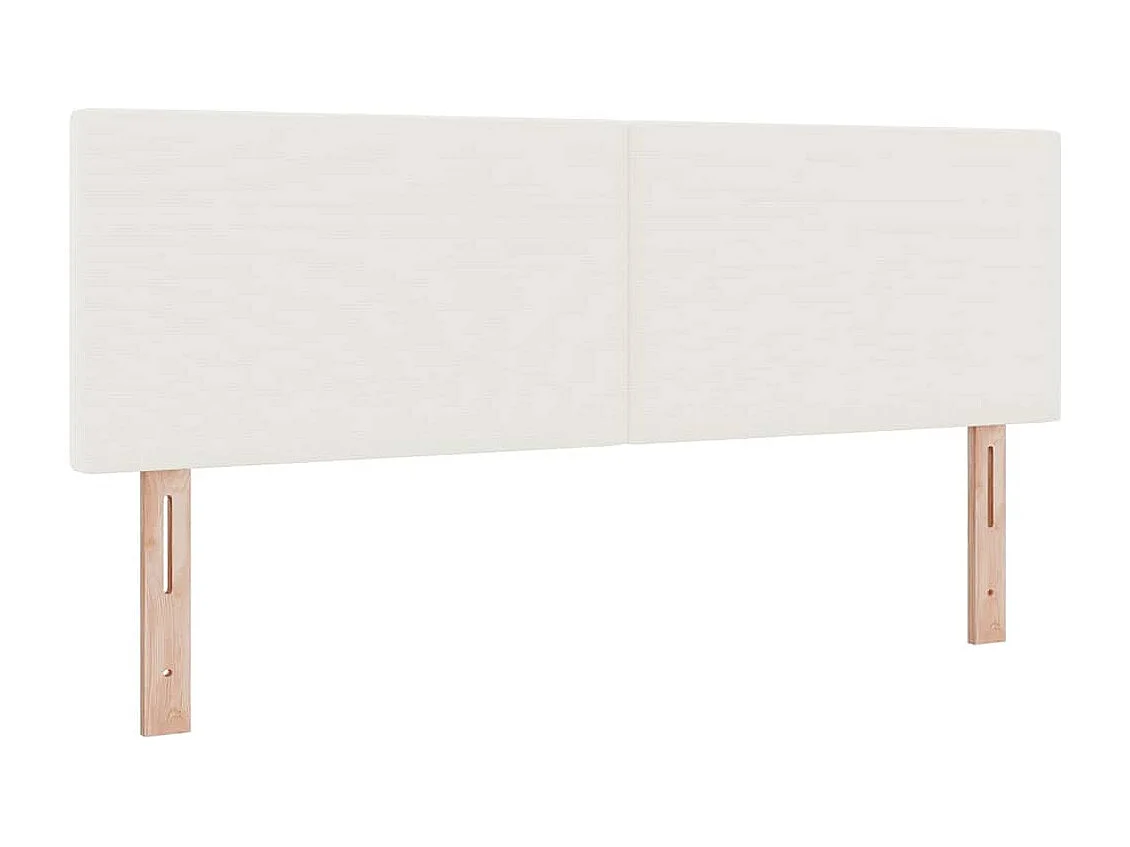 Kopfteil mit Kopfteil Creme 140 cm Rippstoff