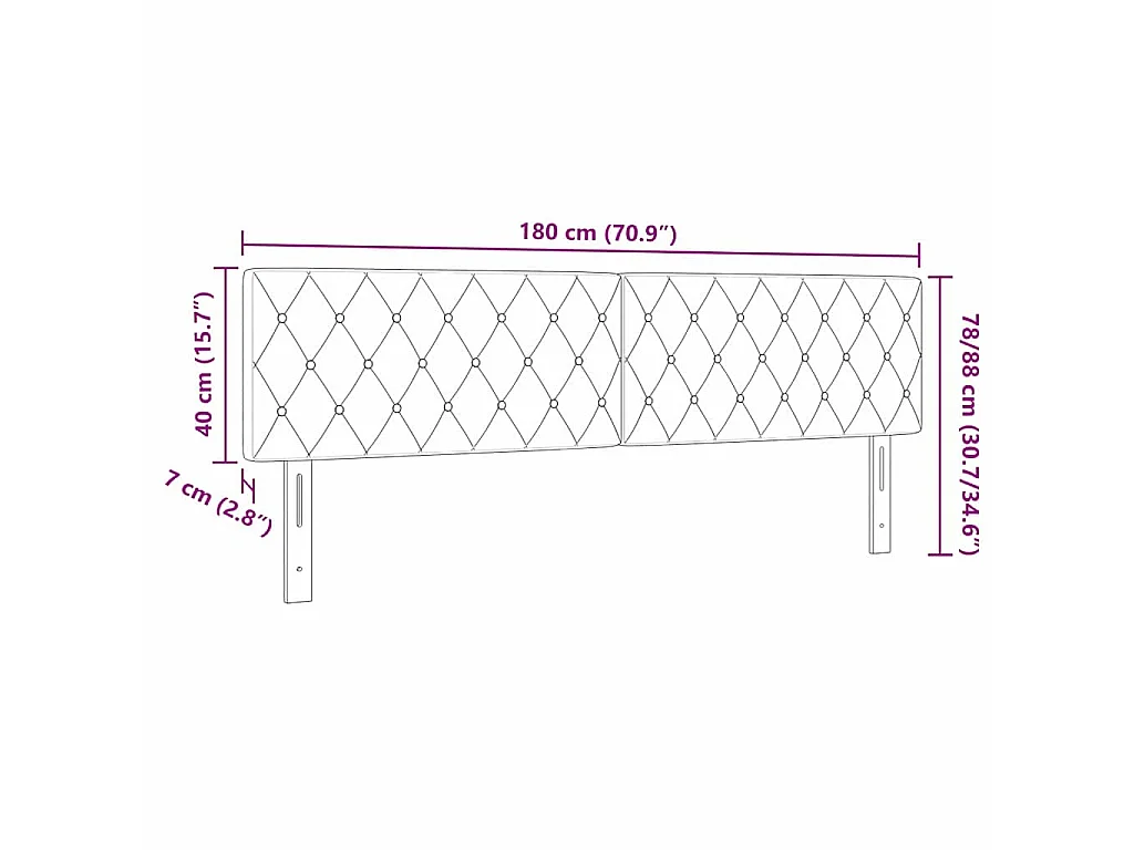 Kopfteil Dunkelgrau 180 cm Samt