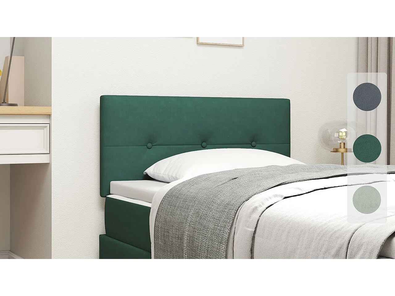 Tête de lit avec tête de lit Gris foncé 80 cm tissu