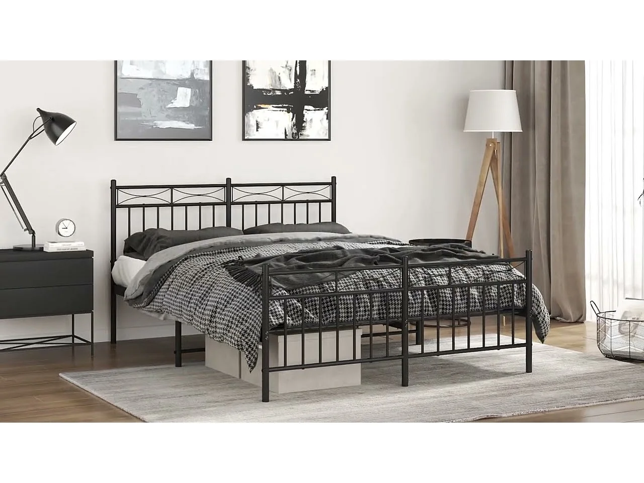 Tête de lit métal noir 150 cm