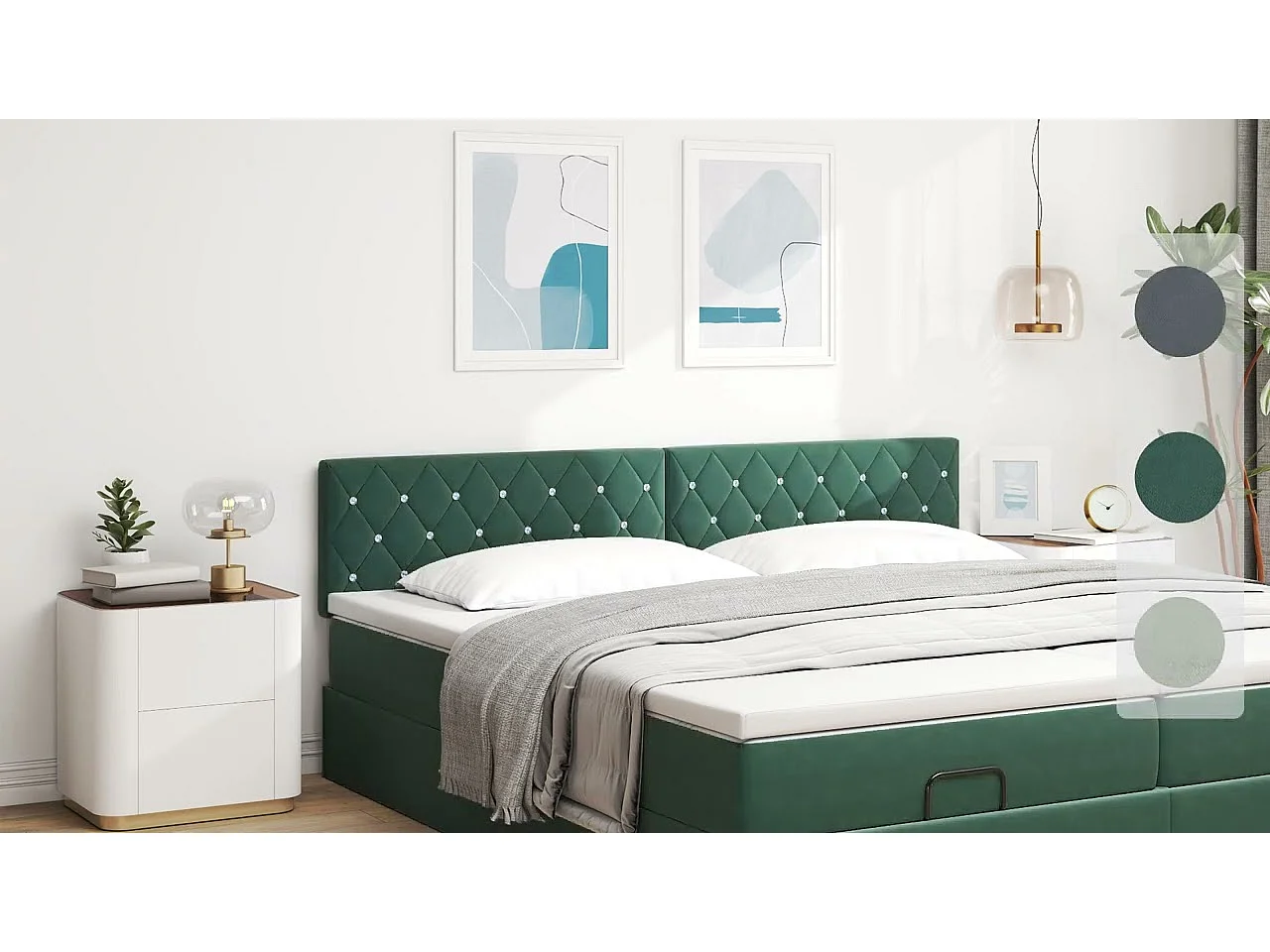 Tête de Lit en Velours Argyle Manuel Noir 180 cm Velours