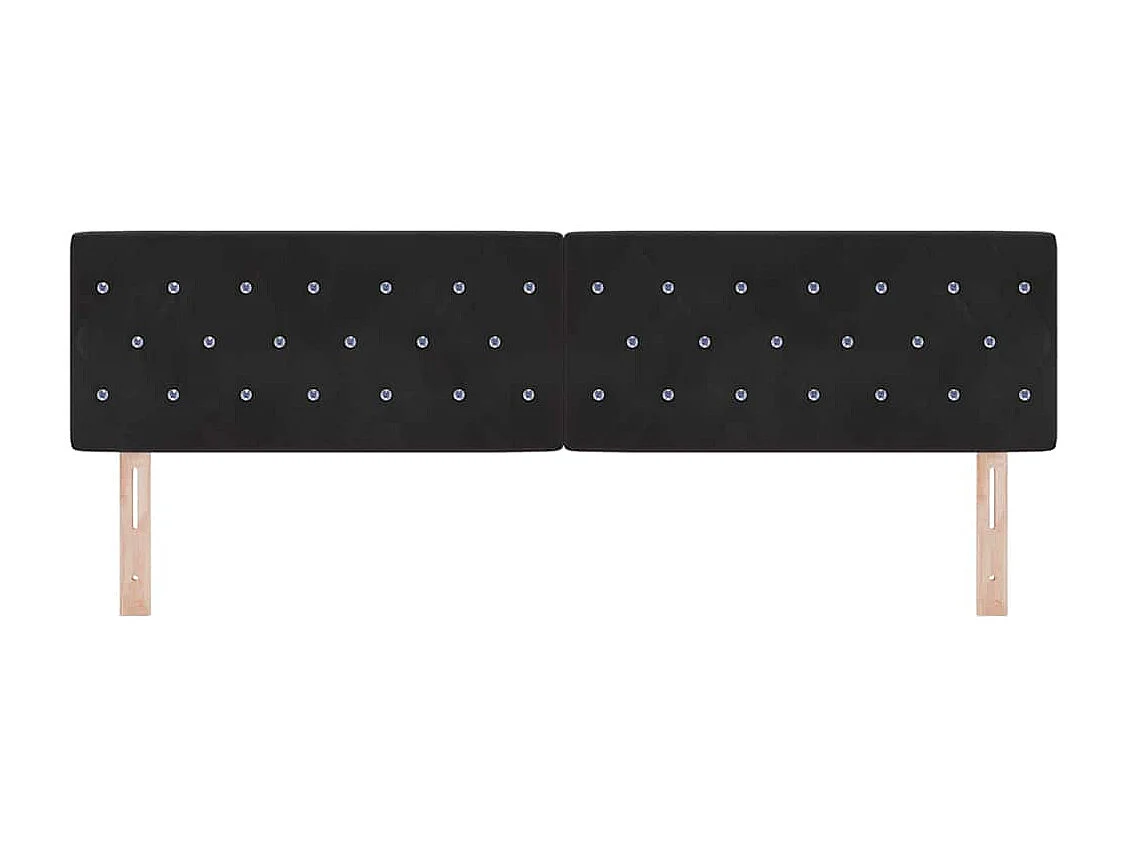 Tête de Lit en Velours Argyle Manuel Noir 180 cm Velours
