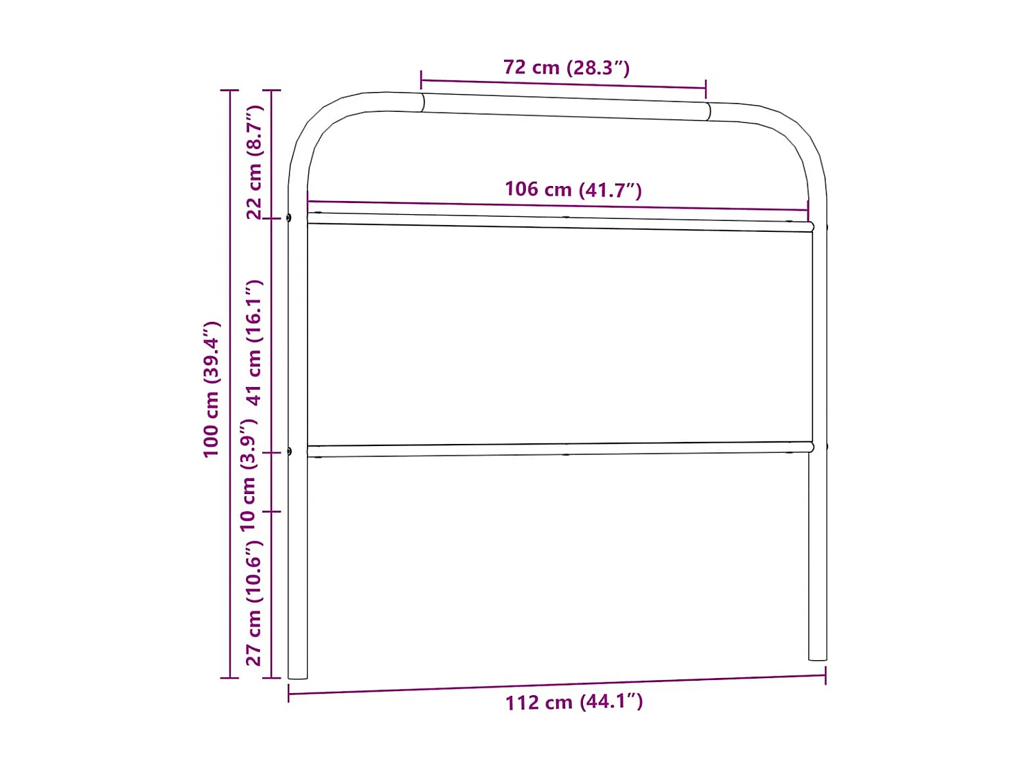 Tête de lit chêne fumé 107 cm acier et bois d'ingénierie