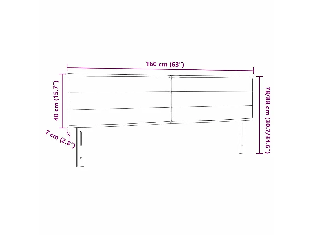 Hoofdbord Zwart 160 cm Stof