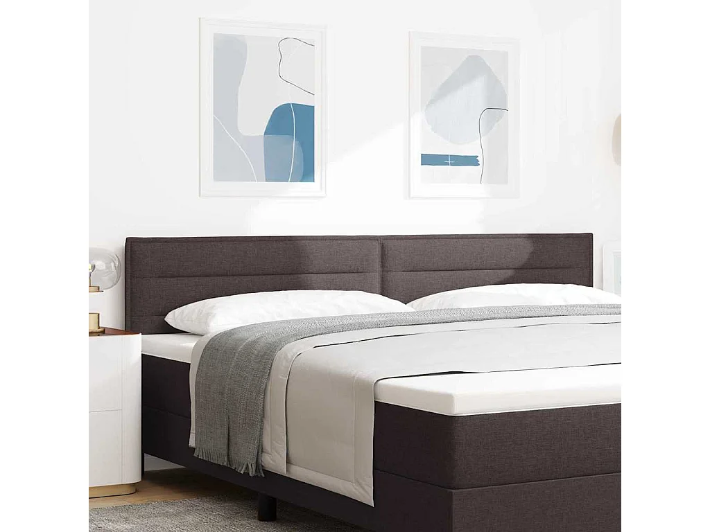 Kopfteil mit Kopfteil Dunkelbraun 200 cm Kunstleder