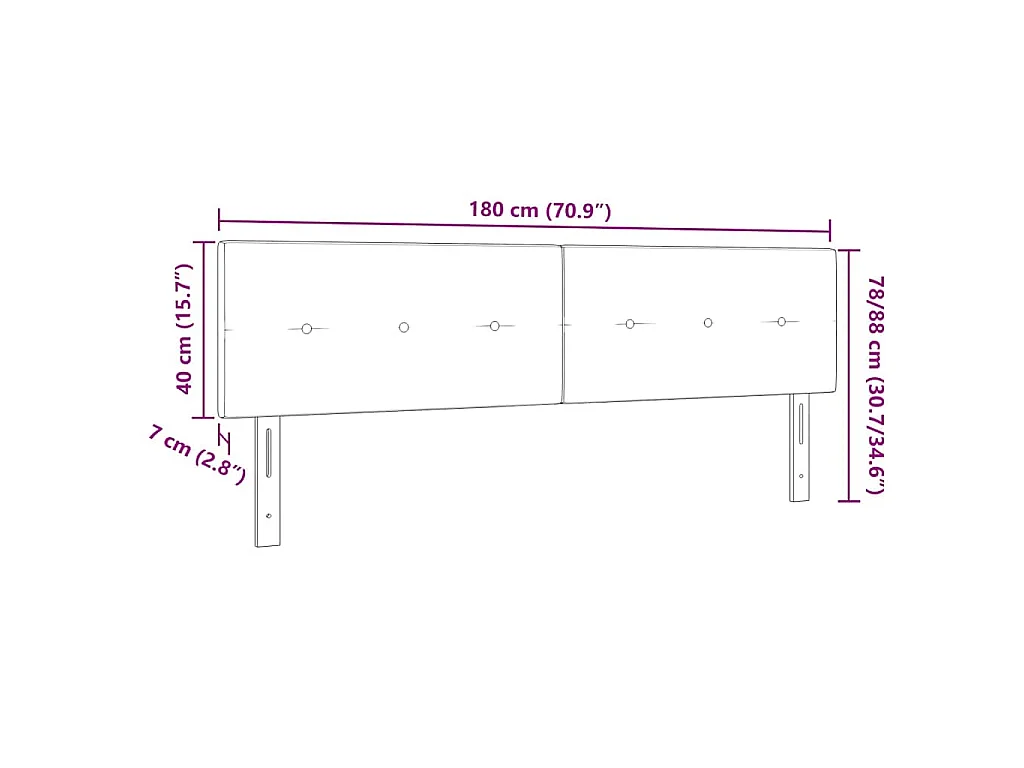 Höhenverstellbares Kopfteil Dunkelbraun 180 cm Stoff