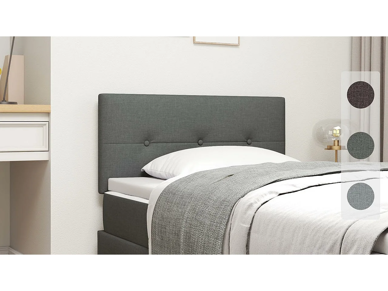 Tête de lit avec tête de lit Taupe 200 cm Cuir synthétique