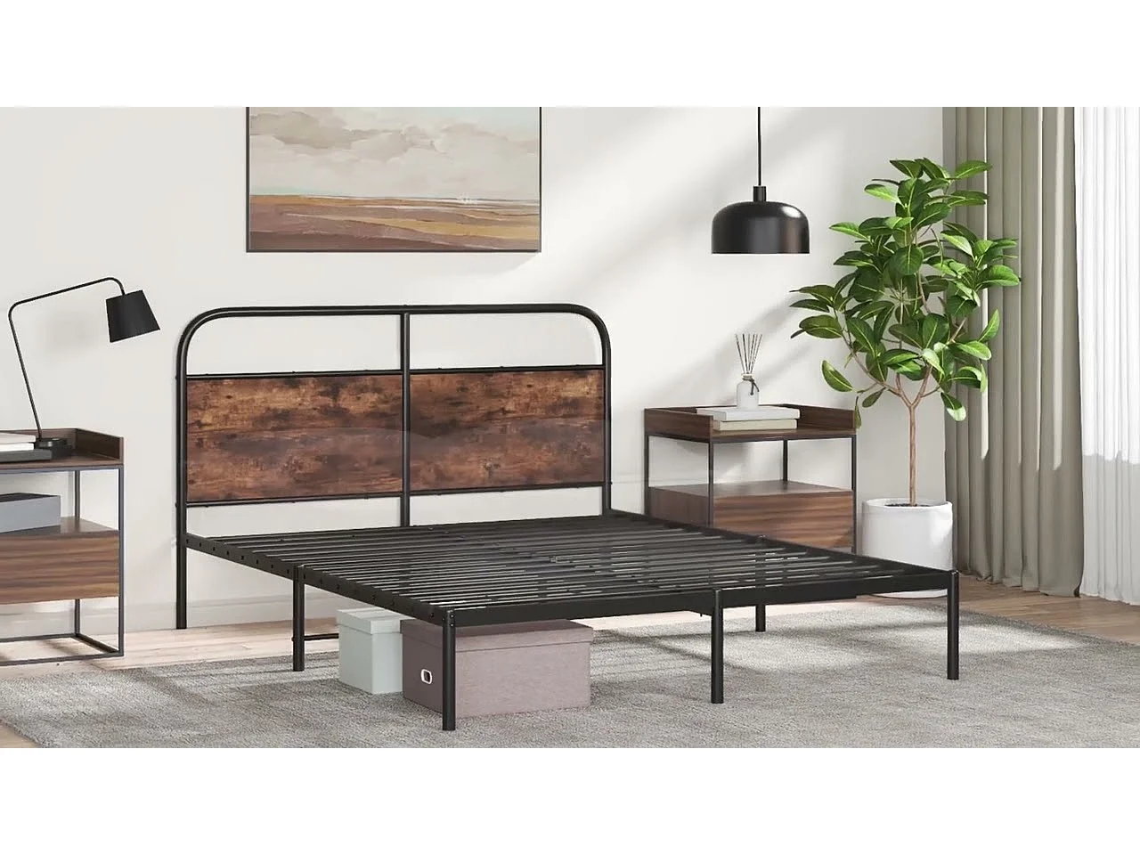 Tête de lit de remplacement chêne sonoma 135 cm acier et bois d'ingénierie