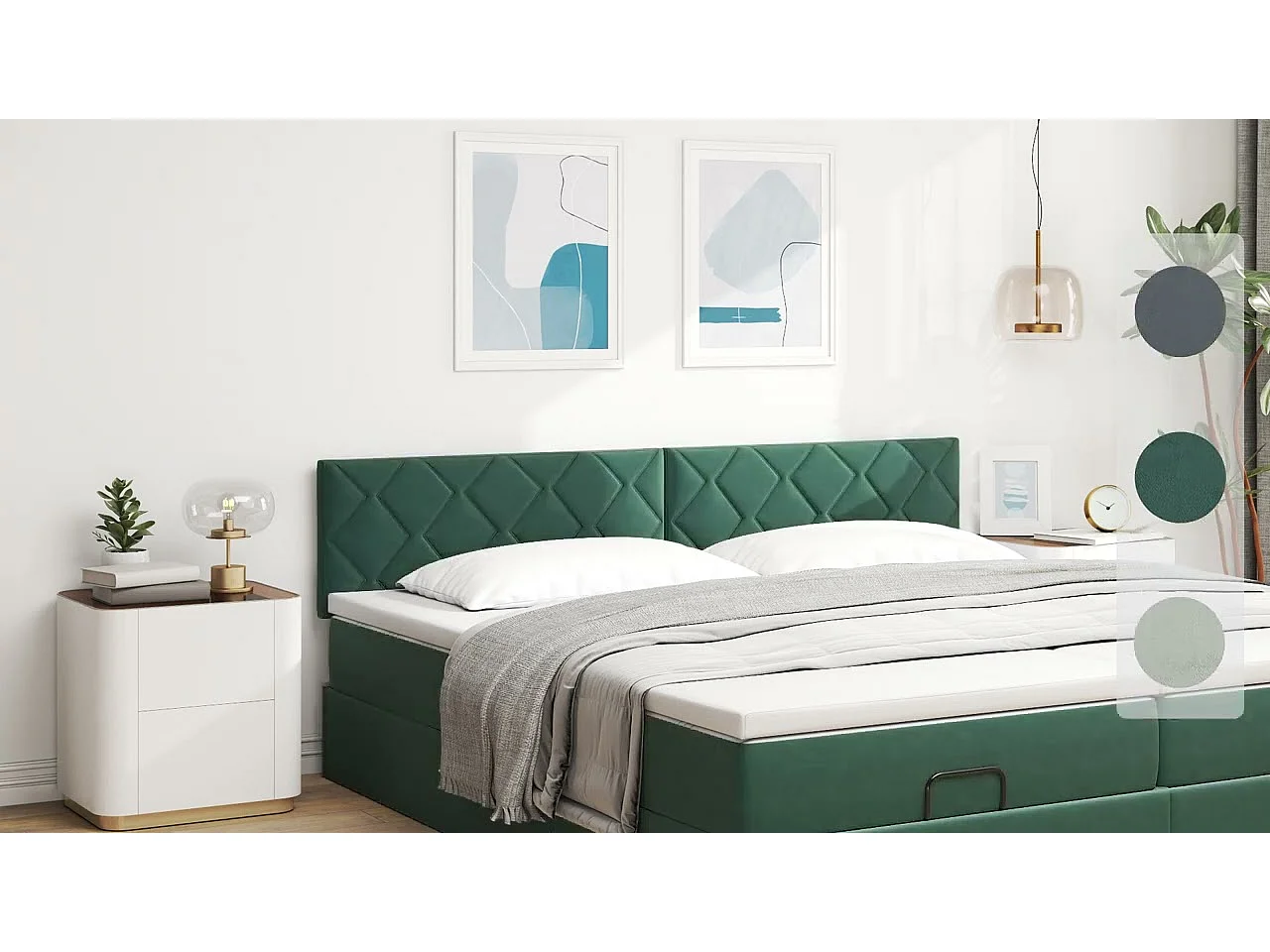 Tête de lit avec tête de lit Bleu foncé 200 cm Velours